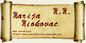 Marija Miokovac vizit kartica